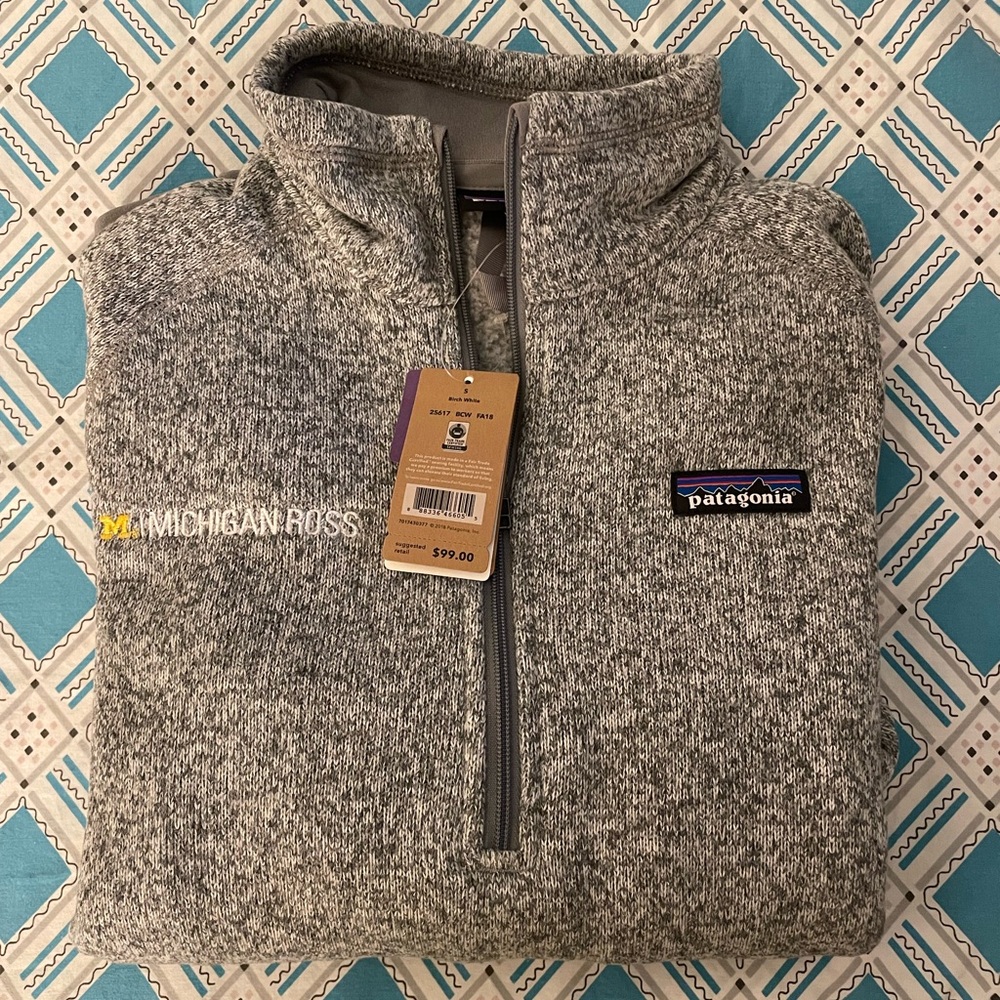 NWT Patagonia x Michigan Ross better sweater in gray sz S